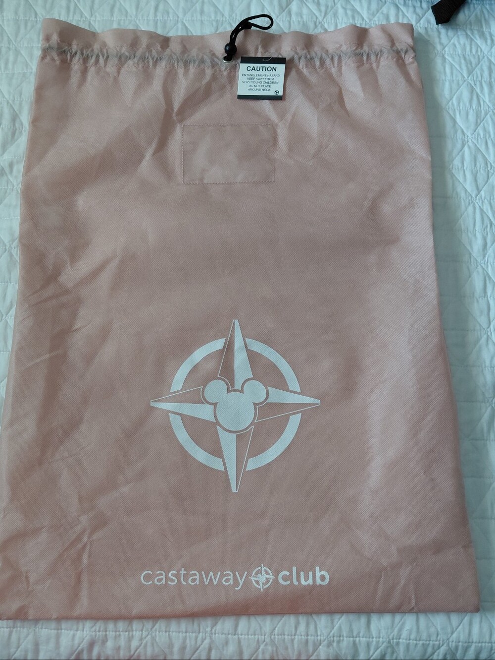 Pearl Castaway Club Pink Drawstring Laundty Bag
